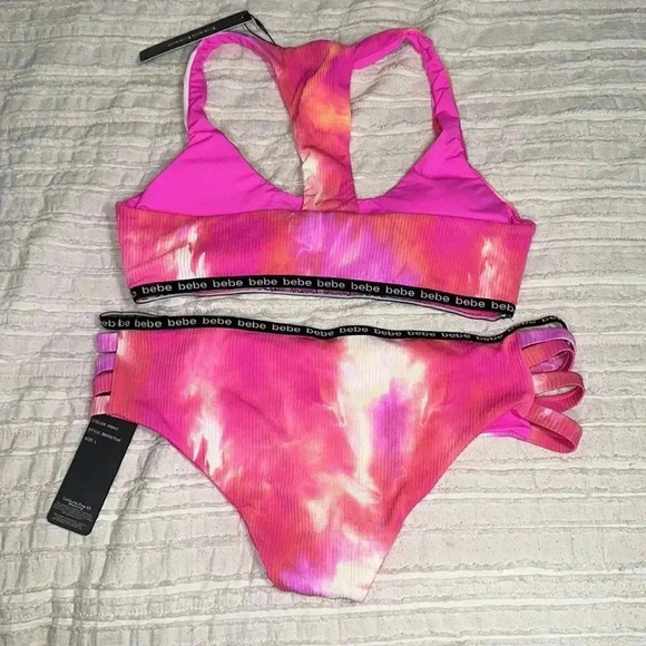 BEBE SZ L Fusha, pink bikini, two-piece swimsuit - Picture 2 of 5